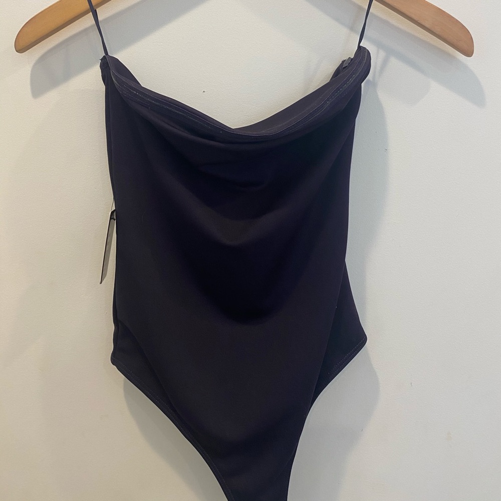 Express Dark Purple Strapless Bodysuit